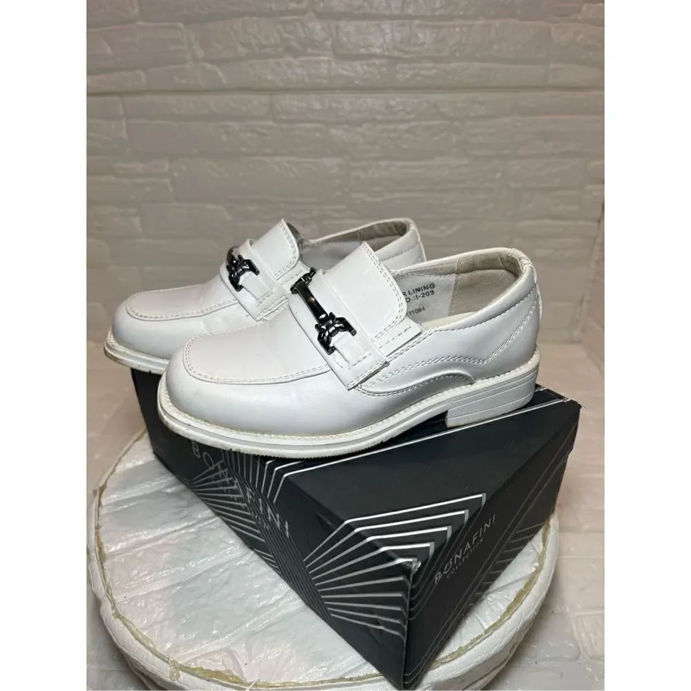 Toddler white dress shoes genuine leather